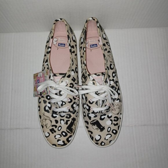 KEDS X BETTY & VERONICA CHAMPION LEOPARD CANVAS SNEAKERS - Picture 3 of 11